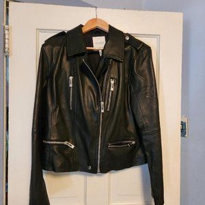 Avec Les Filles black leather jacket